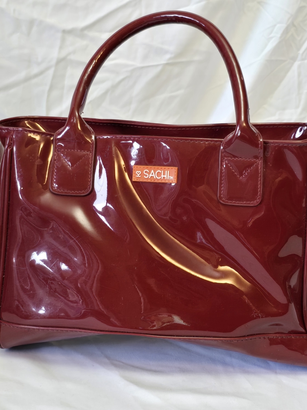 Sachi Cherry Patent Insulated Lunch Bag Tote